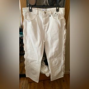 Zara white cut out jeans size 14